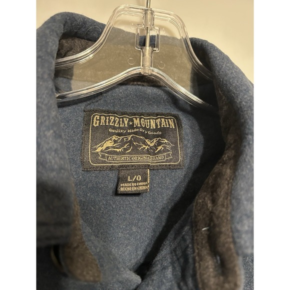 Grizzly Mountain Mens Shirt‎ Long Sleeve Chamois Flannel Blue Size Large Heavy - Picture 5 of 7